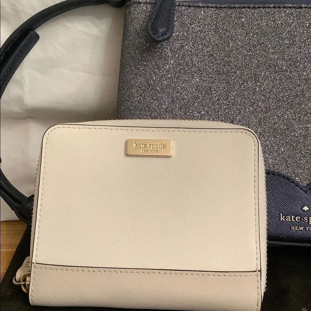 NWOT Kate Spade Lola Glitter Dusk Navy Small Crossbody Bag Plus Bonus Wa…​​​​​